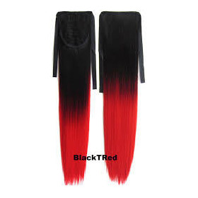 Ombre *1-Red, tie on straight ponytail 55cm by ProExtend