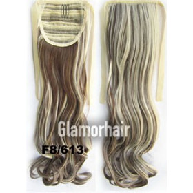 *8-613 ash brown blonde mix, tie on wavy ponytail 55cm by ProExtend(EFR M9-613)