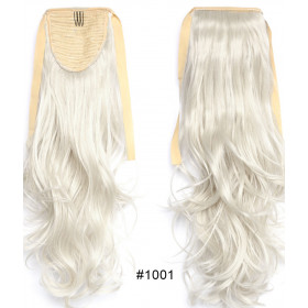 *1001Pure white, tie on wavy ponytail 55cm by ProExtend