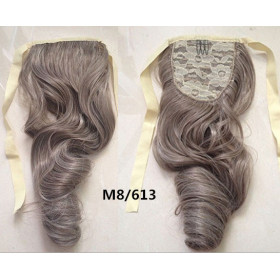 *M8-613 Golden light blonde mix, tie on wavy ponytail 55cm by ProExtend