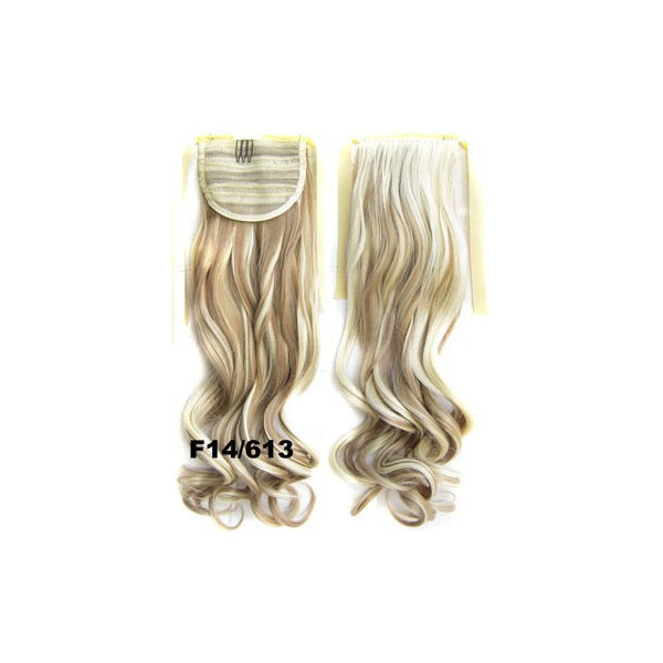 *14-613 Medium blonde mix color, tie on wavy ponytail 55cm by ProExtend