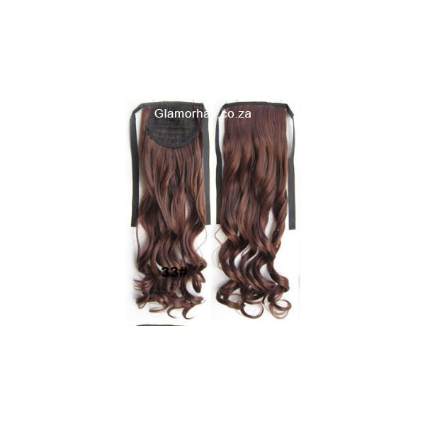 *33 Mahogany brown, tie on wavy ponytail 55cm by ProExtend