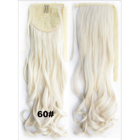 *60 White blonde, tie on wavy ponytail 55cm by ProExtend