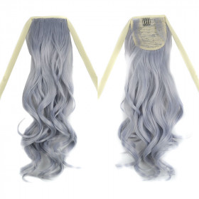 *4110 Silver color, tie on wavy ponytail 55cm by ProExtend