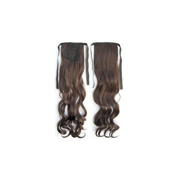 *4 Chocolate brown color, tie on wavy ponytail 55cm by ProExtend
