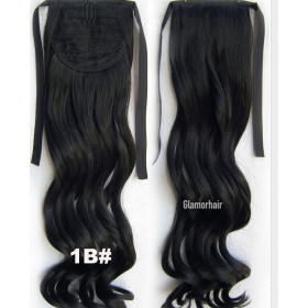 *1b Natural black, tie on wavy ponytail 55cm by ProExtend