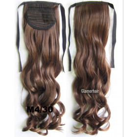 *4-30 Chestnut brown mix, tie on wavy ponytail 55cm by ProExtend