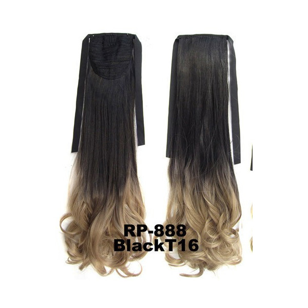 Ombre *1-16 ash blonde, tie on wavy ponytail 55cm by ProExtend