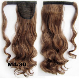 *4-30 Warm chestnut , velcro wavy ponytail 55cm by ProExtend