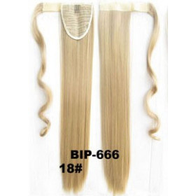 *18 Ash light blonde velcro straight ponytail 55cm by ProExtend