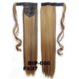 *4-27 Chocolate golden mix color, velcro straight ponytail 55cm by ProExtend