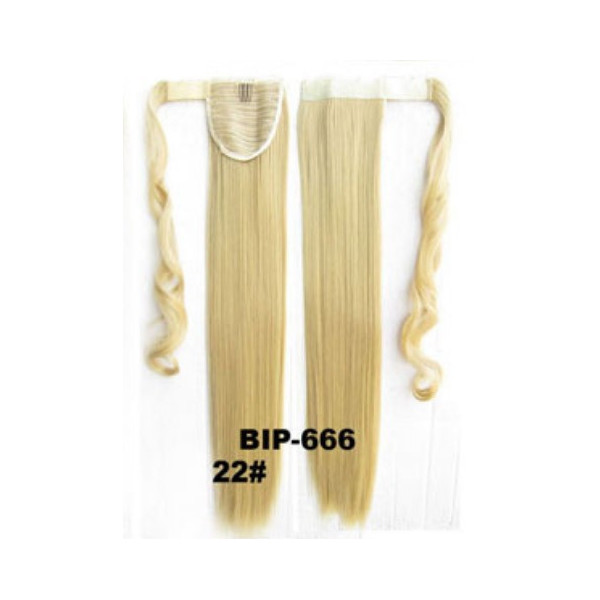 *22 Medium-light blonde, velcro straight ponytail 55cm by ProExtend