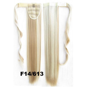*14-613 Light ash blonde mix, velcro straight ponytail 55cm by ProExtend