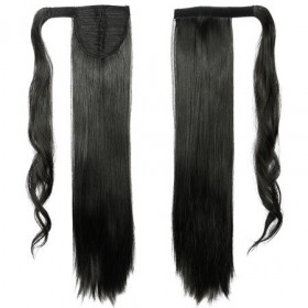 *1 Jet black color, velcro straight ponytail 55cm by ProExtend