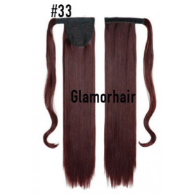 *33 Mahogany brown, velcro straight ponytail 55cm by ProExtend (EFR-55)
