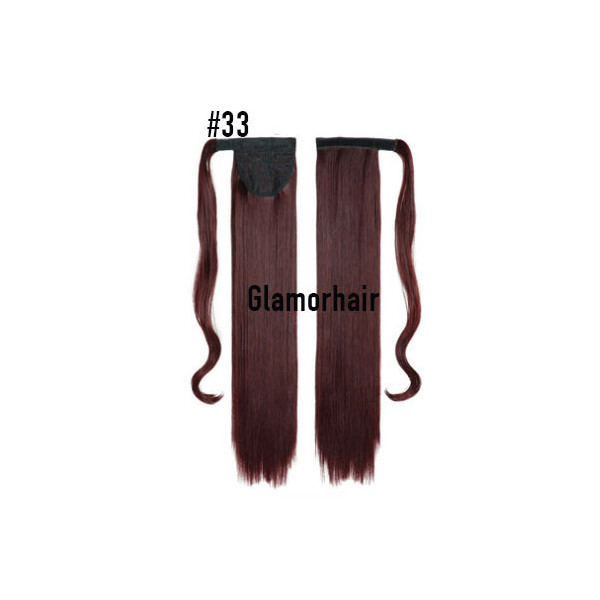 *33 Mahogany brown, velcro straight ponytail 55cm by ProExtend( EFR) -55