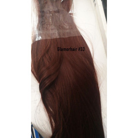 *33 Mahogany brown, velcro straight ponytail 55cm by ProExtend (EFR-55)