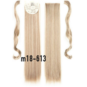 *M18-613 Mix light ash blonde, velcro straight ponytail 55cm by ProExtend