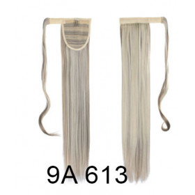 *F9A613 Ash light brown blonde mix, velcro straight ponytail 55cm by ProExtend
