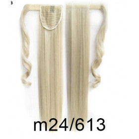 *M24-613 Neutral platinum blonde mix, velcro straight ponytail 55cm by ProExtend