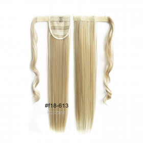 *F18-613 Ash platinum blonde mix, velcro straight ponytail 55cm by ProExtend