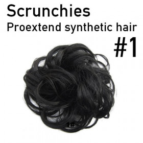 *1 Jet black color XL size 100% human hair scrunchie
