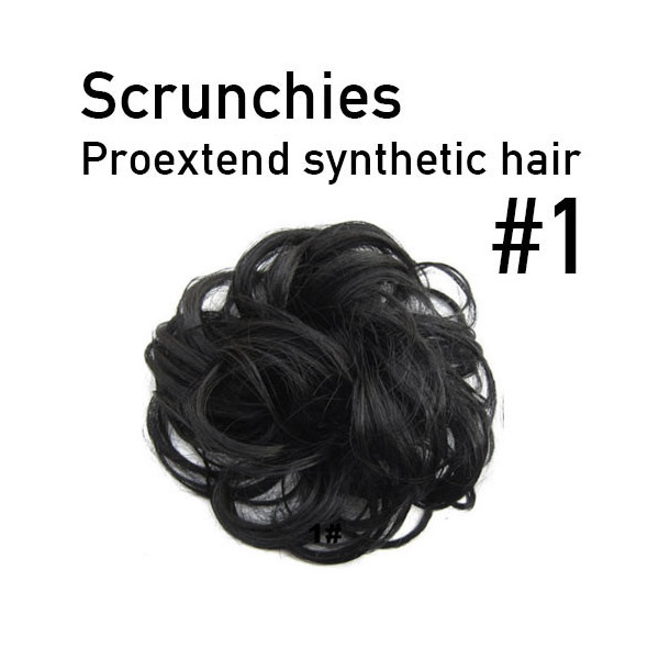 *1 Jet black color XL size 100% human hair scrunchie