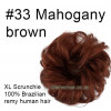 *33 Mahogany brown XL size 100% human hair scrunchie