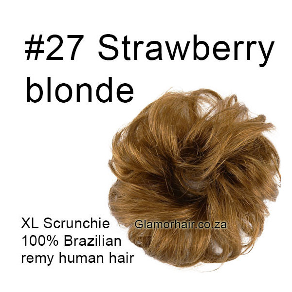 *27 Strawberry blonde XL size 100% human hair scrunchie