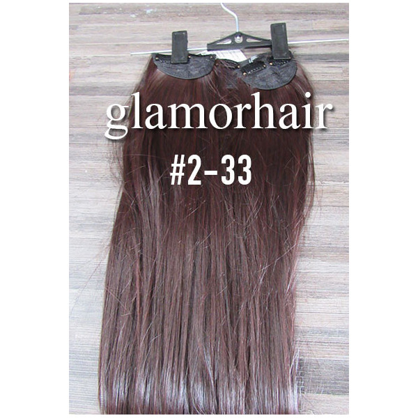 *2-33 Dark brown mix 60cm Straight Synthetic 3pc XXL c ip in hair extensions