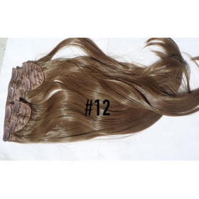 *12 Light golden  rown 60cm  traight Synthetic 3pc XXL clip in hair extensions