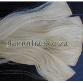 *613 platinum blonde 60cm  traight Synthe ic 3pc XXL clip in hair extensions