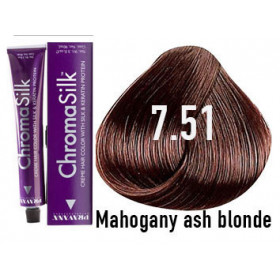 7.51 Mahogany ash blonde Pravana chromasilk permanent dye +100ml 20vol developer