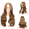 Paula - mid parting auburn chesnut highlight wig, wavy - protextend synthetic hair