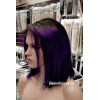10" 100% Remy human hair ombre black violet lace front wig by True Icon