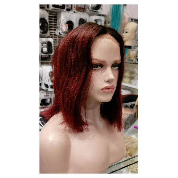 12-14" 100% Remy human hair mahogany lace front wig by True Icon