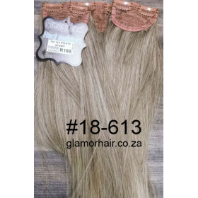 *18-613 Ash light mix 60cm straight synthetic hair 3pc XXL clip in hair extensions (EFR) 18B61