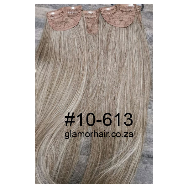 *10-613 Ash brown platinum mi  60cm Straight Synthetic 3pc XXL clip in hair extensions
