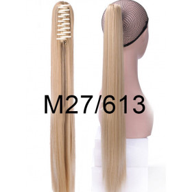*M27-613 Golden blonde mix, Straight, Claw clip synthetic ponytail
