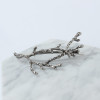 Deer horn silver hair clip -medium