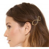 Infinity hair clip, gold color metal