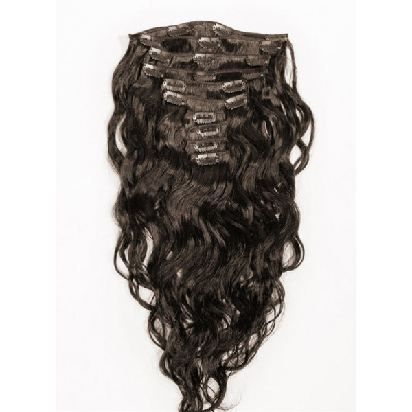 40cm 10pc Natural wavy curls 120g clip in hair virgin Indian remy hair