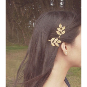 Olive branch gold color small clip