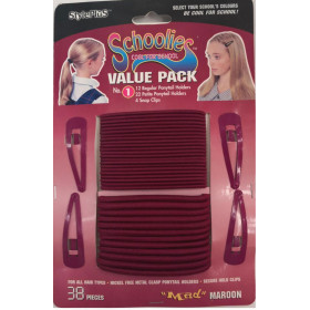 Schoolies 38 piece value pack, maroon color