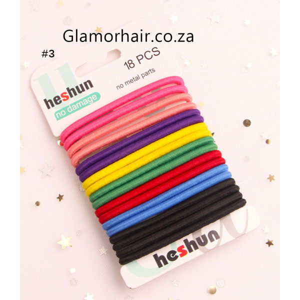 Style 3: 18pc Velvet seamless elastic hair bands- large