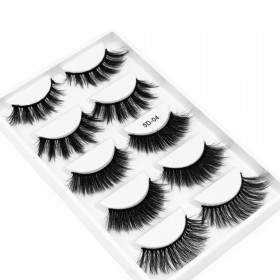 (5D-04) 5 pairs mix style box 3D High quality hand made strip lashes