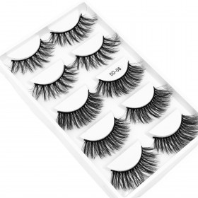 (5D-06) 5 pairs mix style box 3D High quality hand made strip lashes