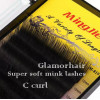 (C curl) Super soft mink fur single strand eye lashes extensions, 3 sizes per box