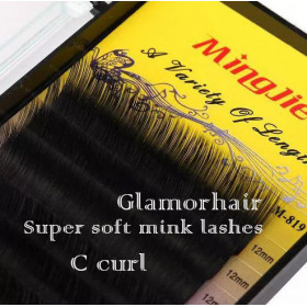 (D curl) Super soft mink fur single strand eye lashes extensions, 3 sizes per box