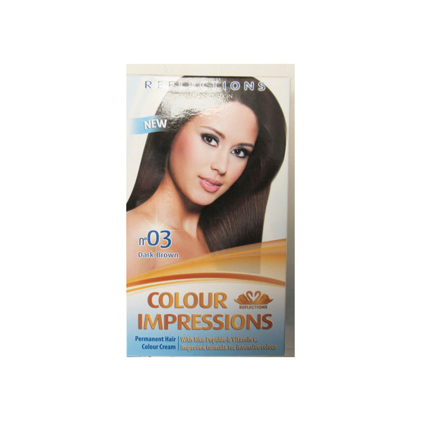 *03 Dark brown Reflections color impressions permanent hair dye